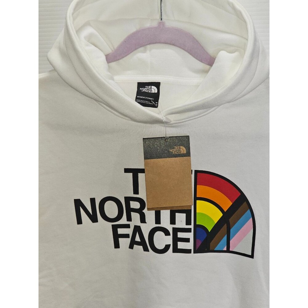 NWT The North Face Women's White Hoodie With Rainbow Logo Size Medium 002 - Picture 11 of 14